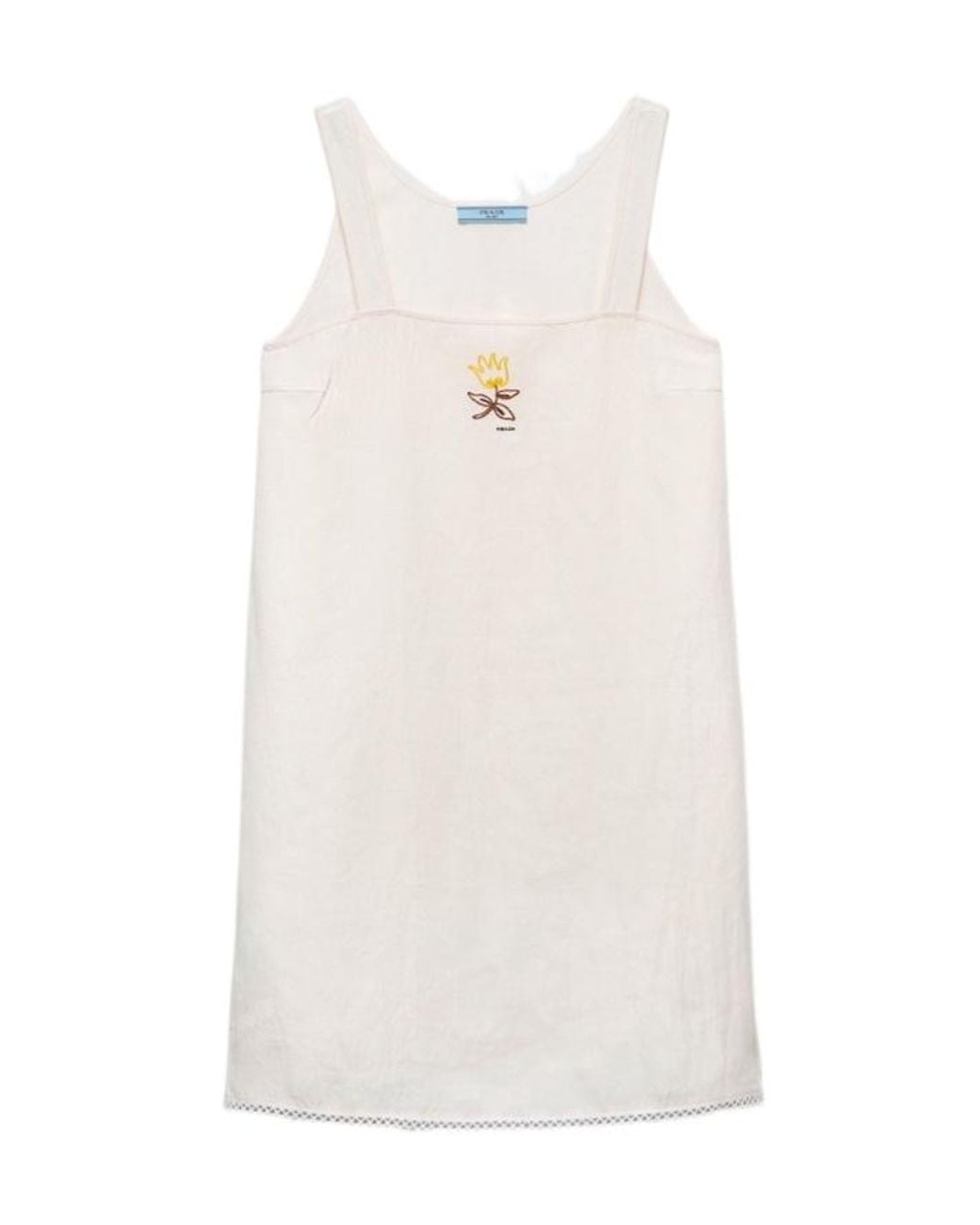 Prada White Embroidered Mini Dress