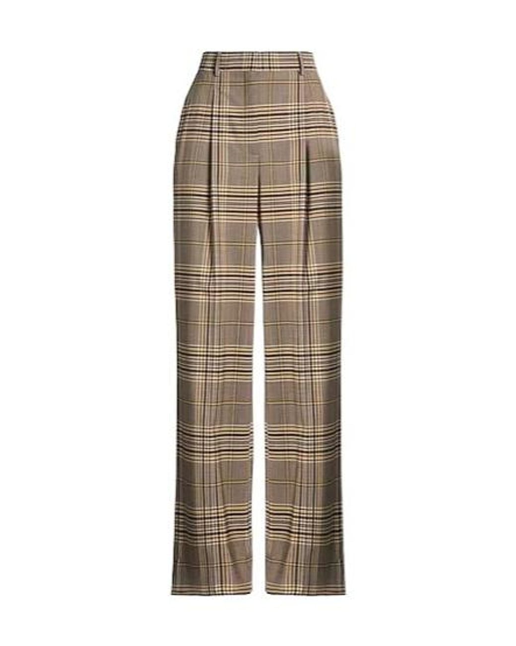 Tory Burch Natural Check Loose Fit Trousers