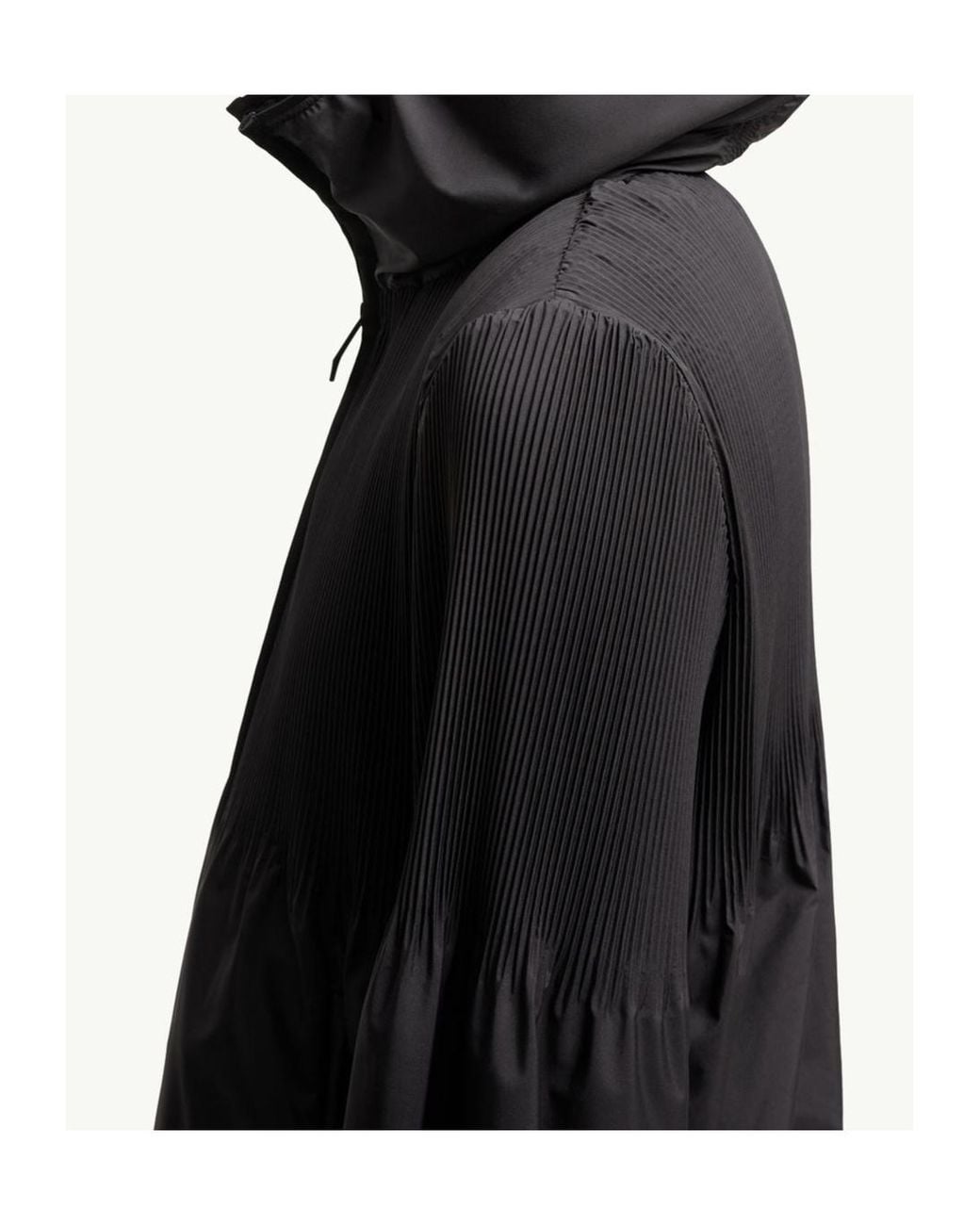 Moncler Gray Anemone Pleated Hooded Jacket