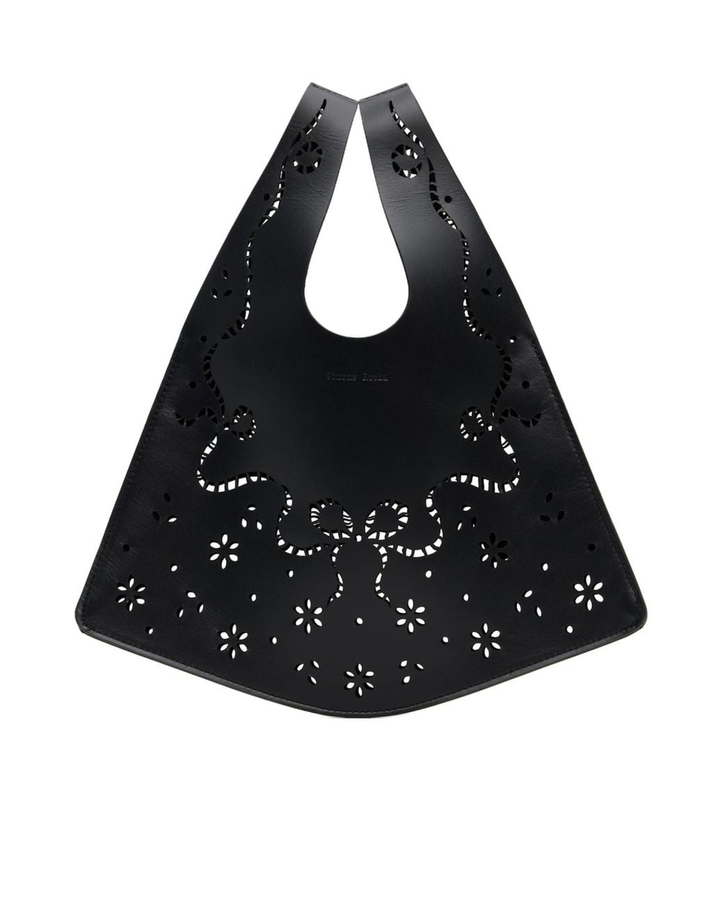 Simone Rocha Black Mini Laser-Cut Tote Bag