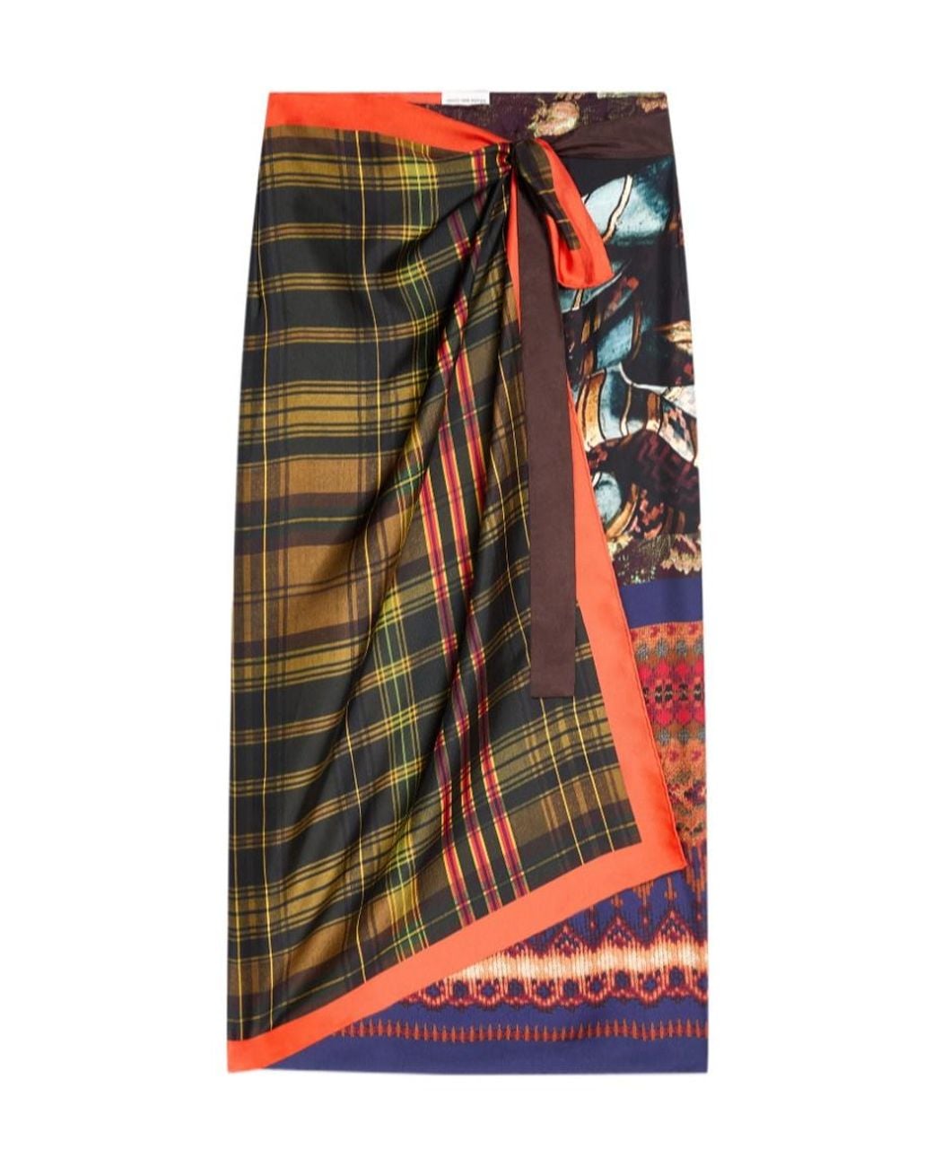 Dries Van Noten Multicolor Long Wrap Scarf-Skirt