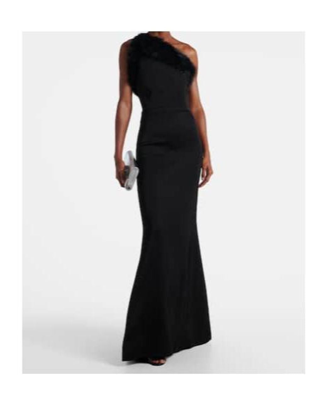 David Koma Black One-Shoulder Bustier Gown