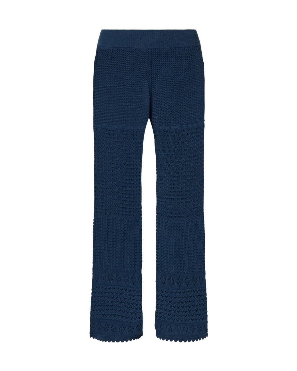 Eres Blue Crocheted Straight-Leg Pants