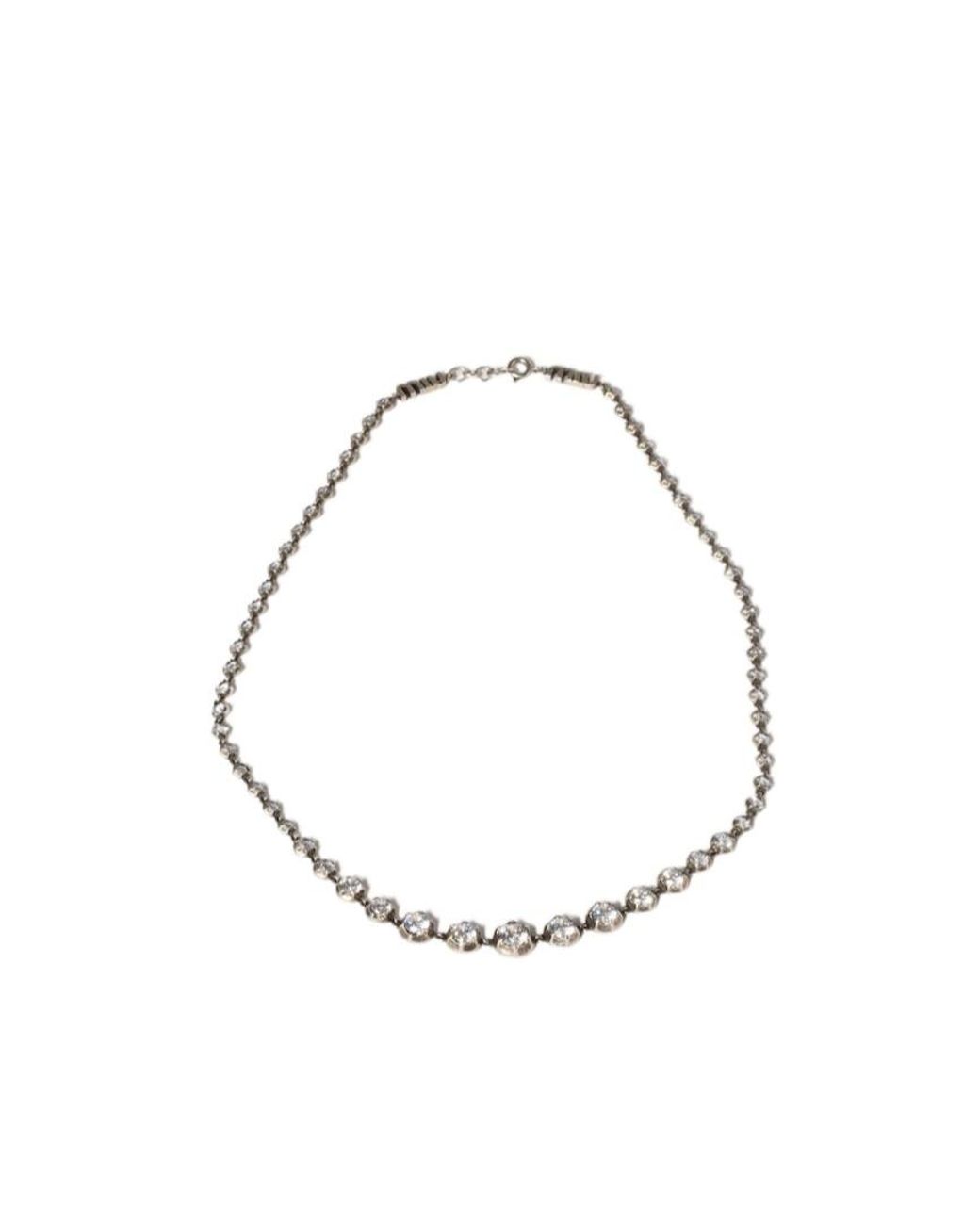 Miu Miu Metallic Metal Necklace With Crystals