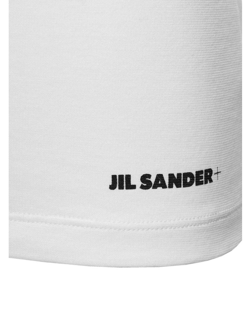 Jil Sander White Logo-Printed Sleeveless Tank Top