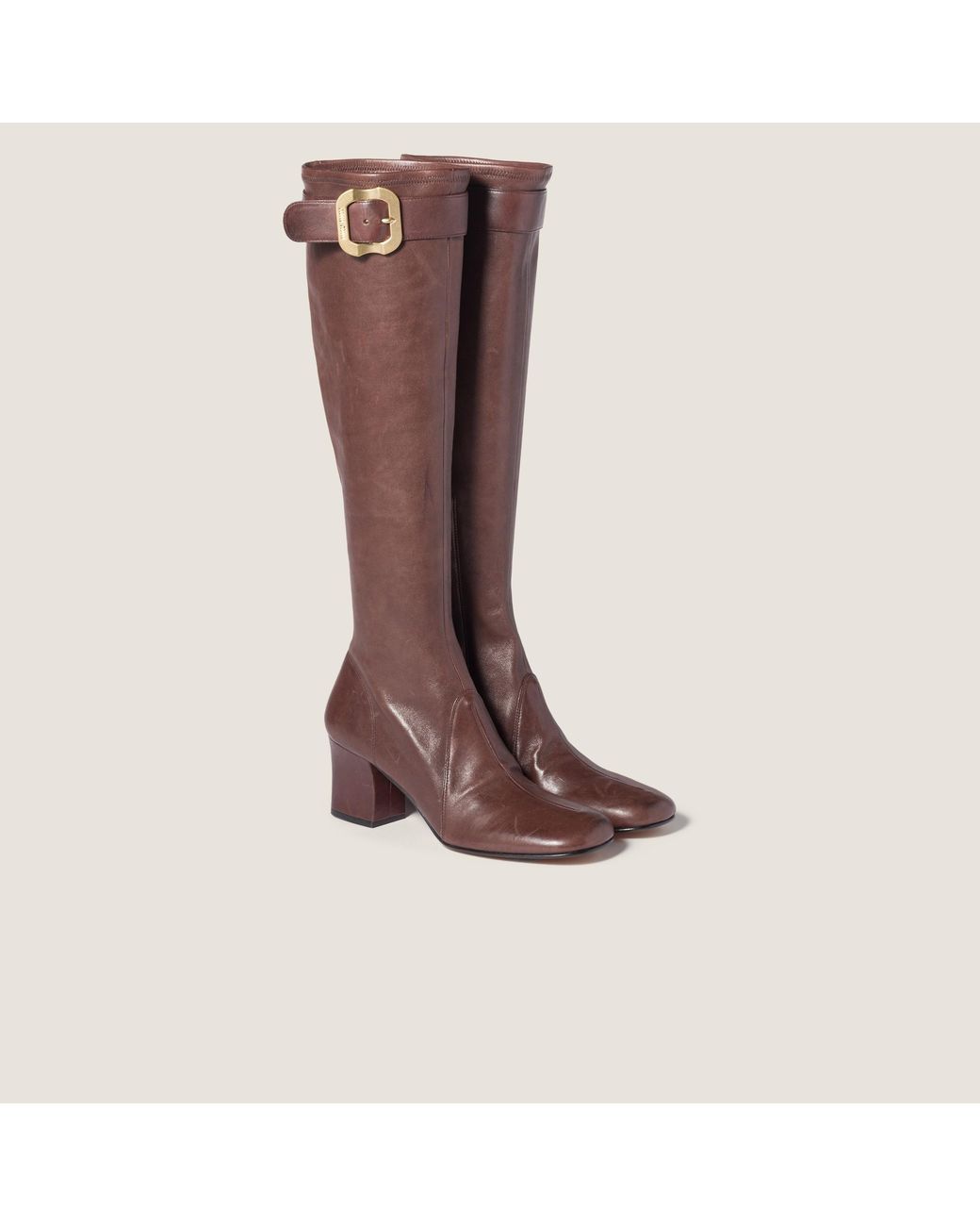 Miu Miu Brown Block-Heeled Boots