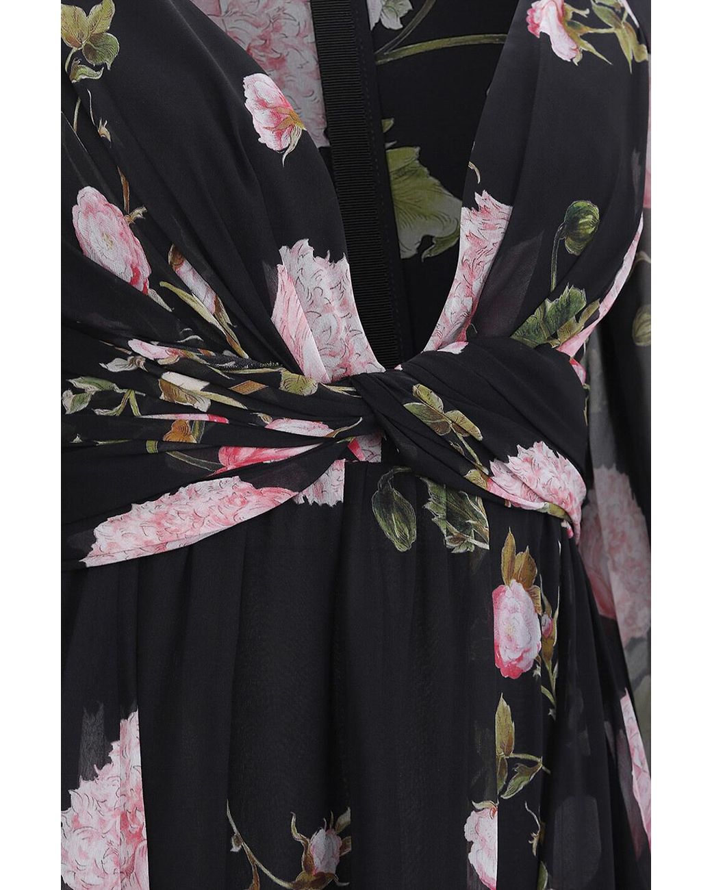 Giambattista Valli Black Floral Print Dress