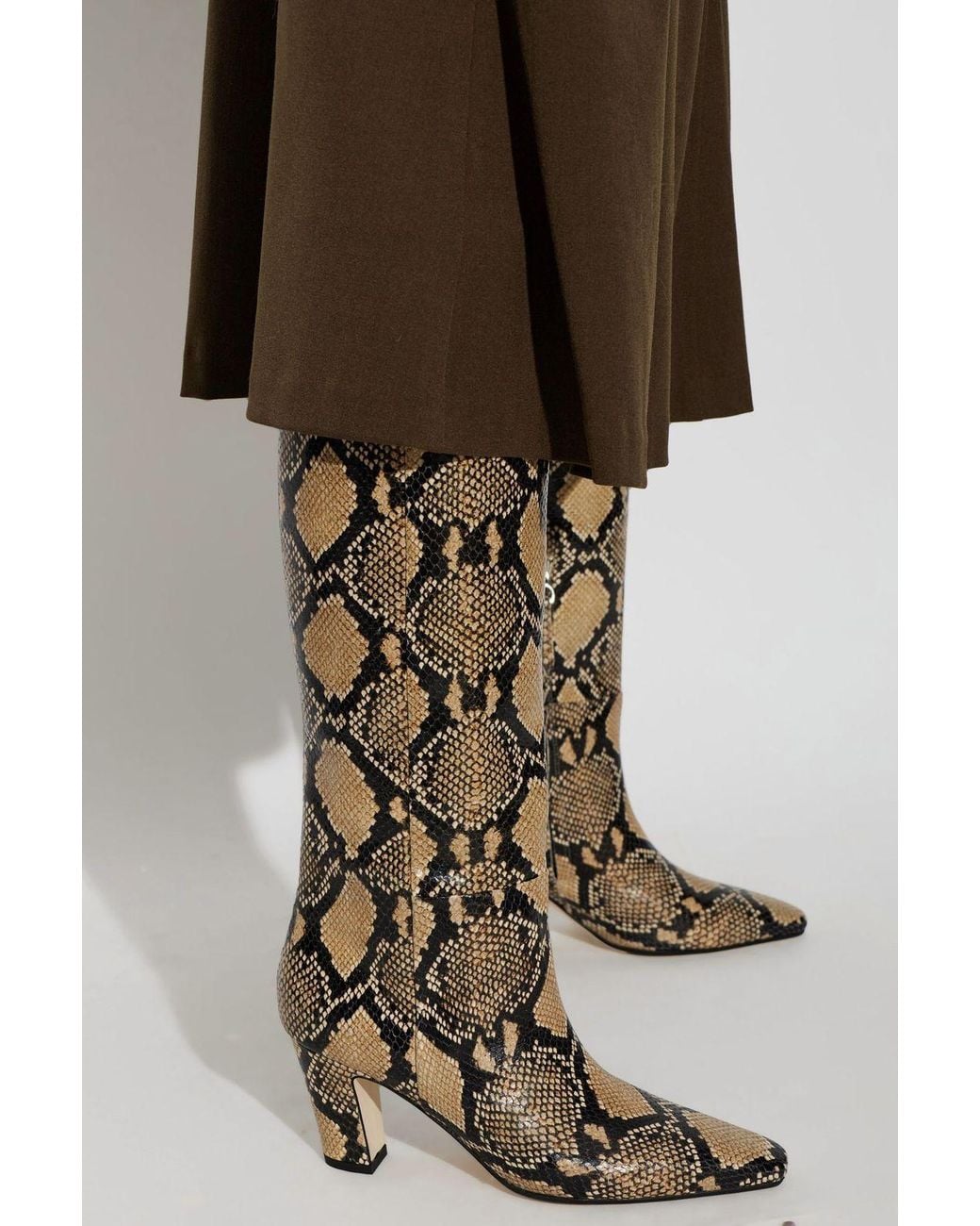 Aeyde Brown Silva Patterned Heeled Boots