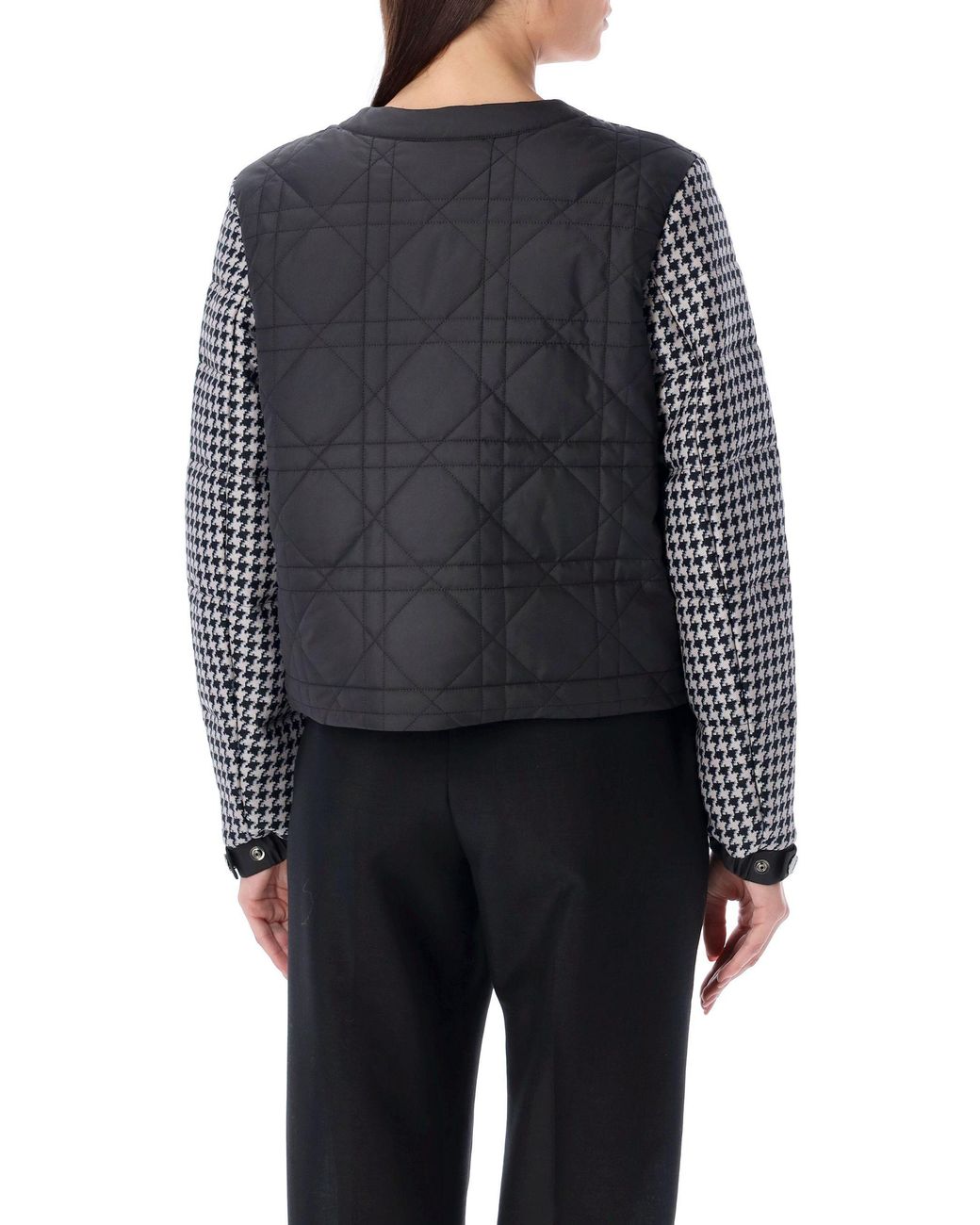 Dior Black Christian Houndstooth Zip-Up Jacket