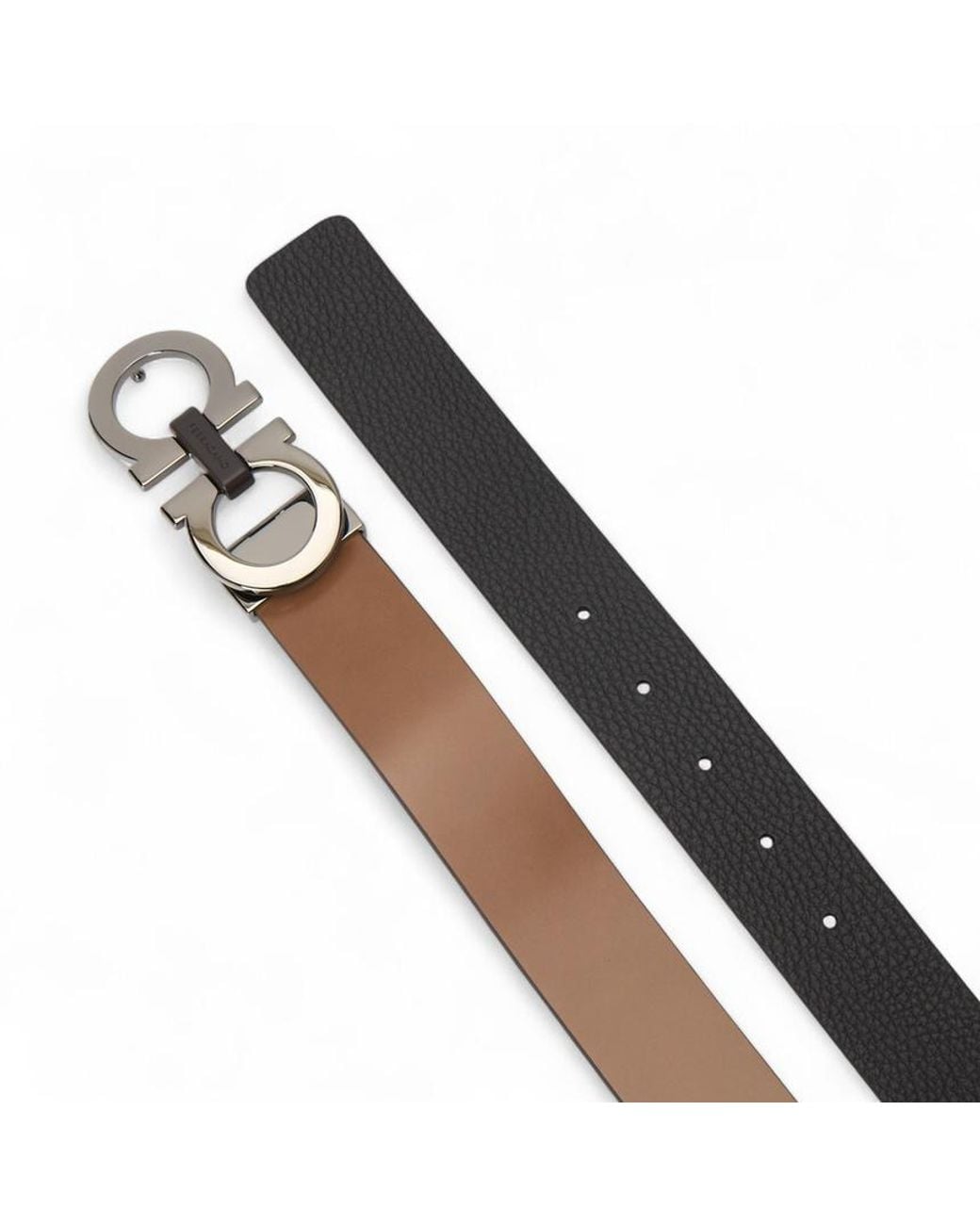 Ferragamo White Reversible And Adjustable Gancini Belt for men