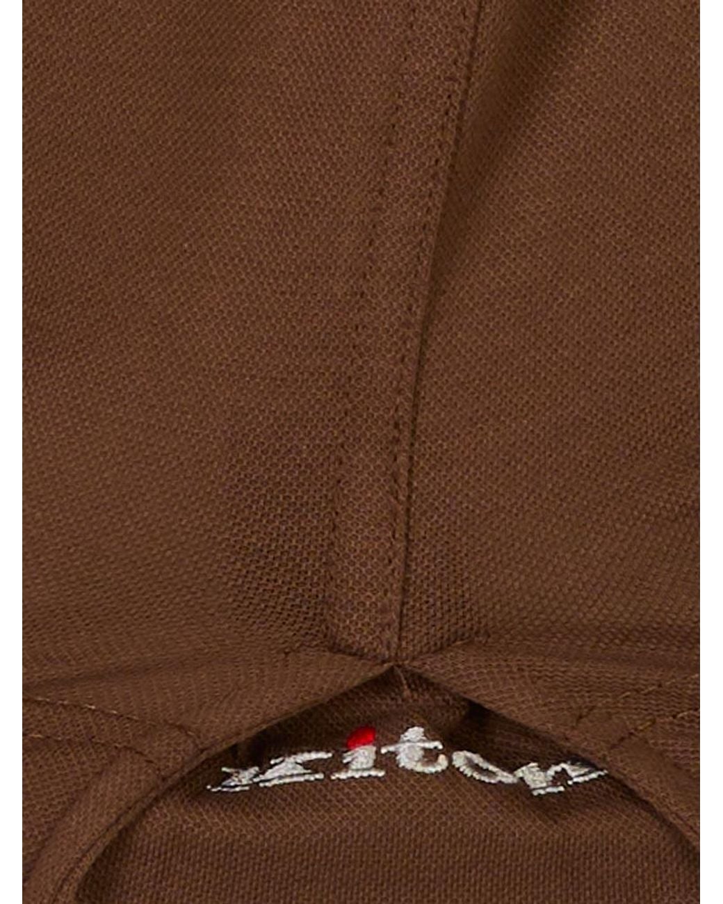 Kiton Brown Short-Sleeve Cotton Polo Shirt for men