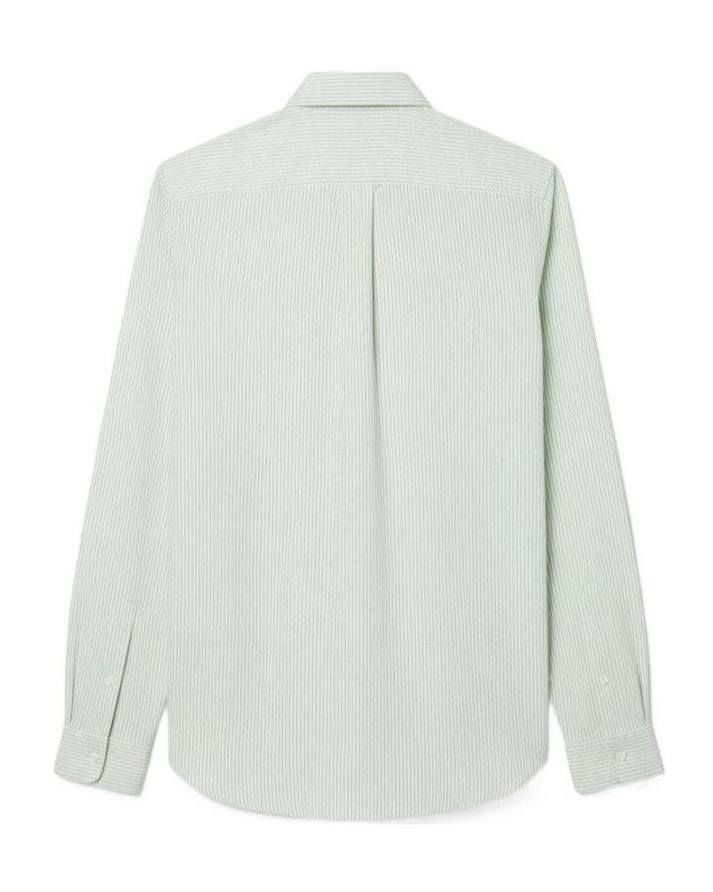 Lacoste Green Regular-Fit Striped Oxford Shirt for men