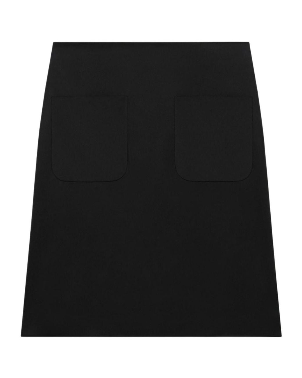 Courreges Black Satin-Finish Pocket-Detail Mini Skirt