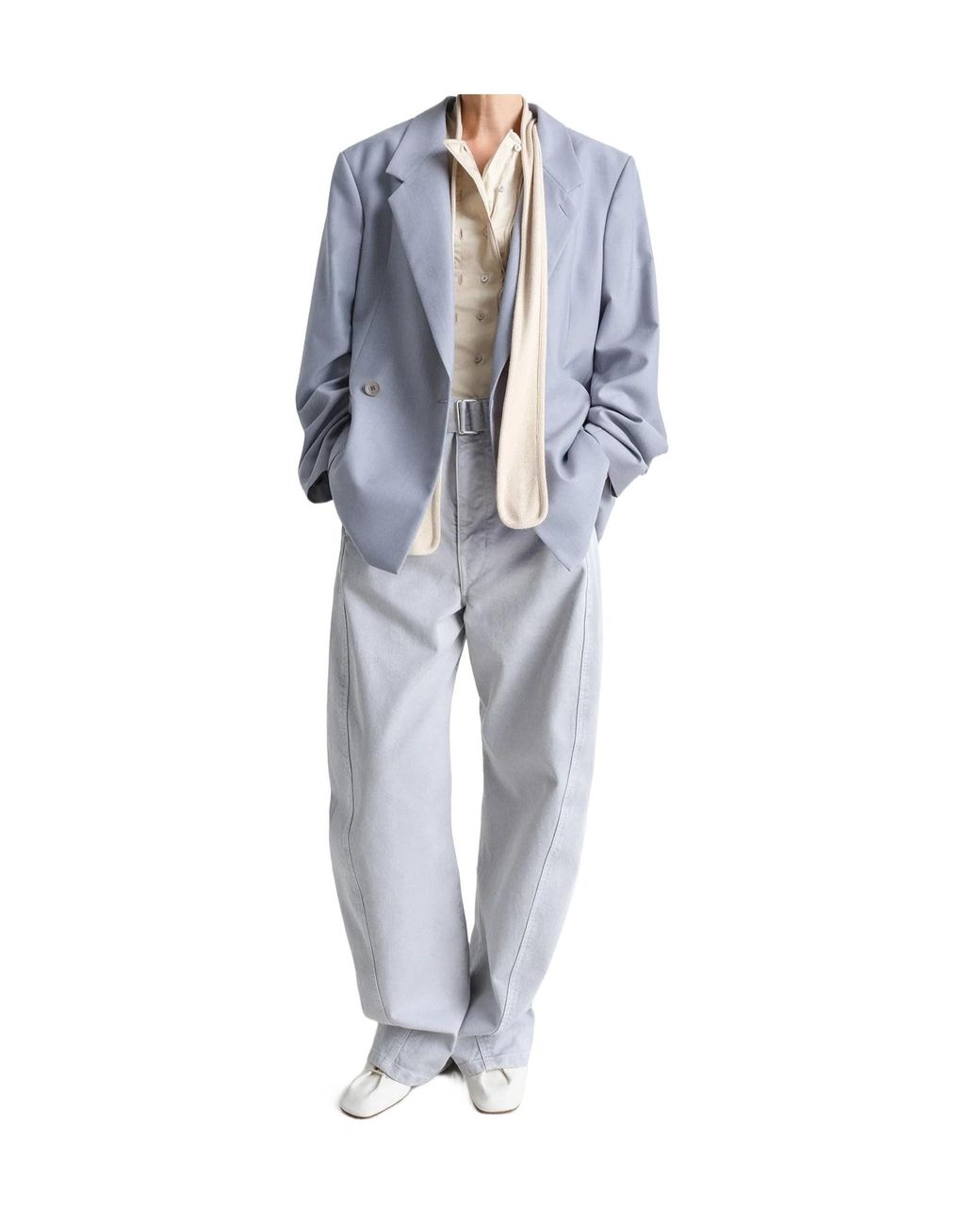 Lemaire Gray Long-Sleeved Double-Breasted Blazer