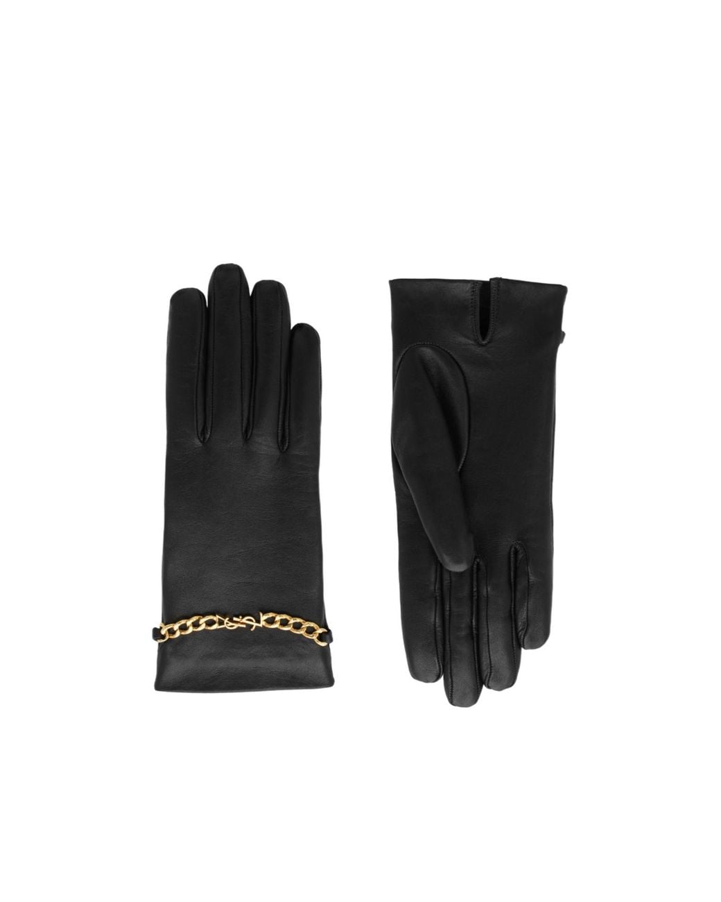 Saint Laurent Black Cassandre Gloves