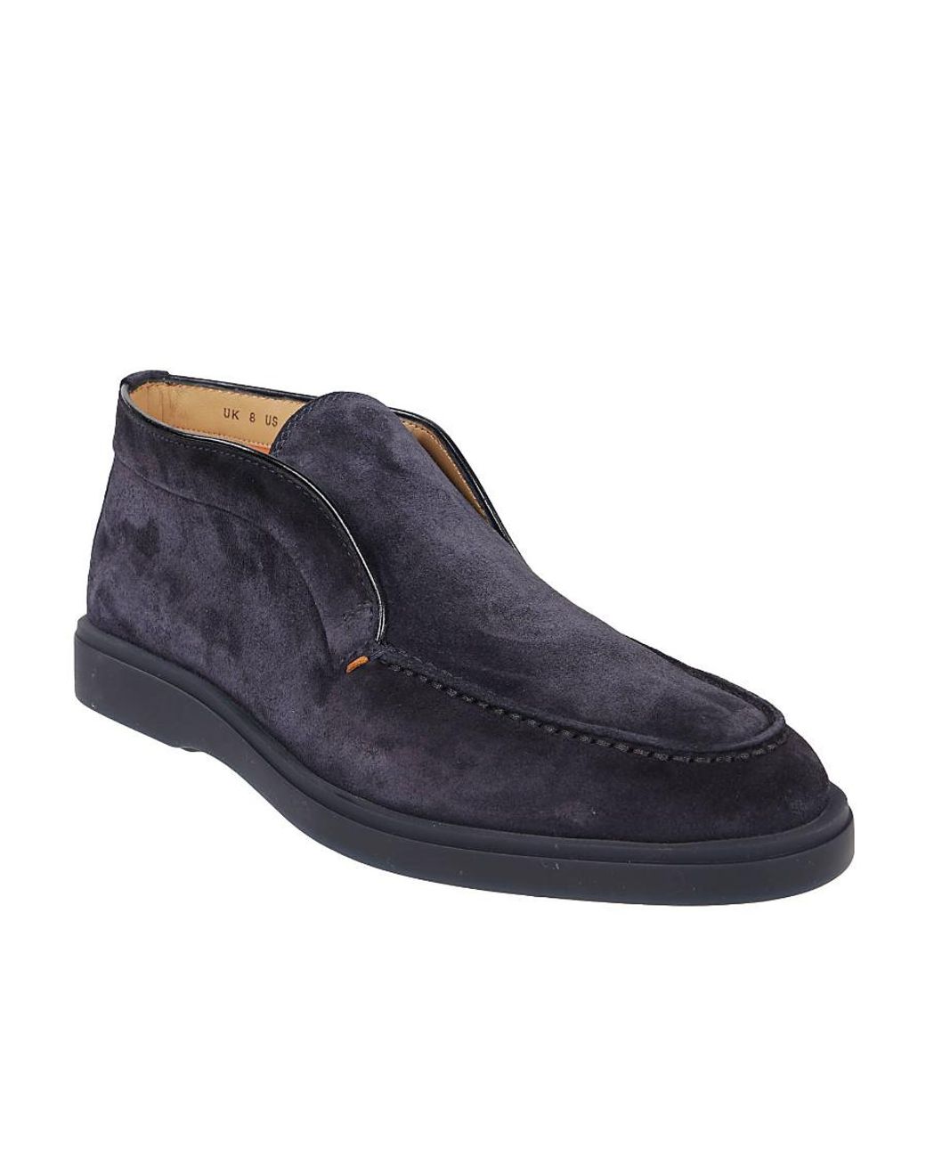 Santoni Blue Suede Loafers for men