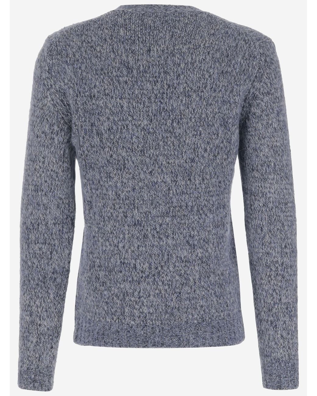 Woolrich Blue V-Neck Sweater for men