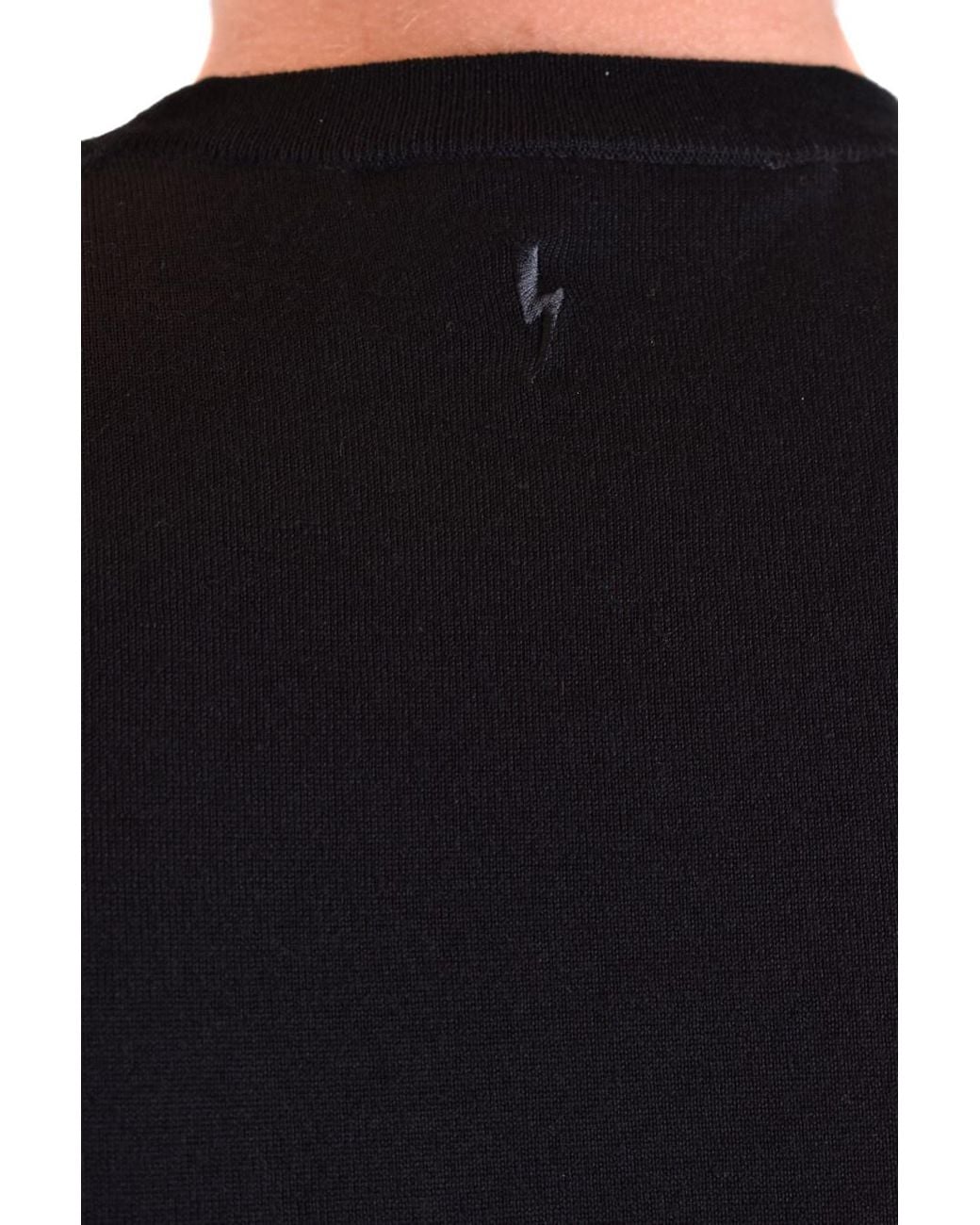 Neil Barrett Blue Logo-Embroidered Crew-Neck Wool Jumper for men