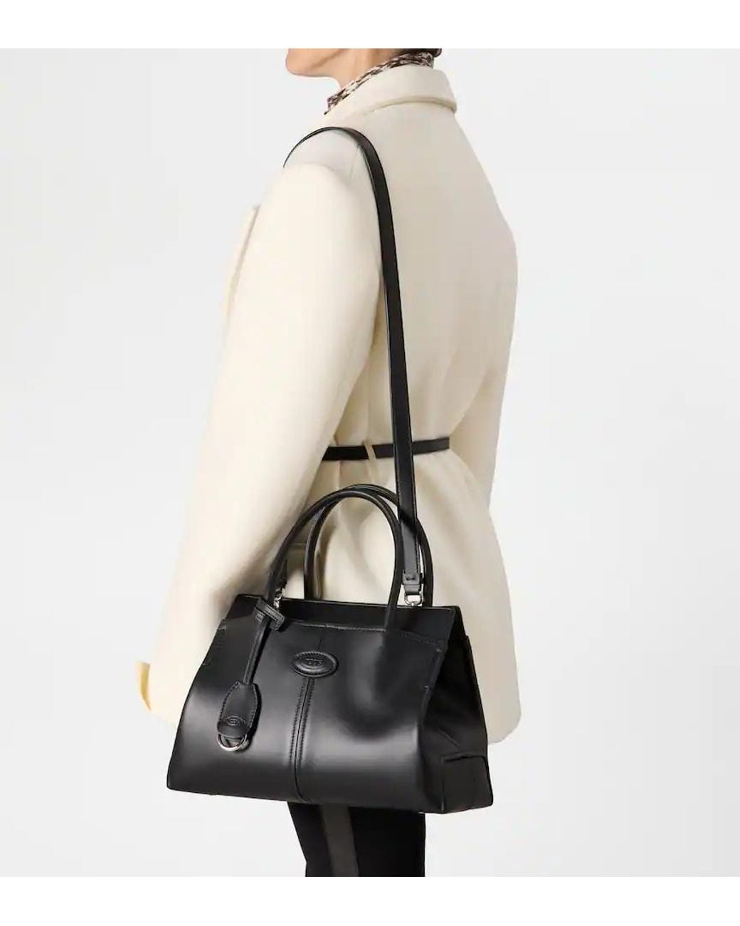 Tod's Black Sac Shopping En Cuir Petit
