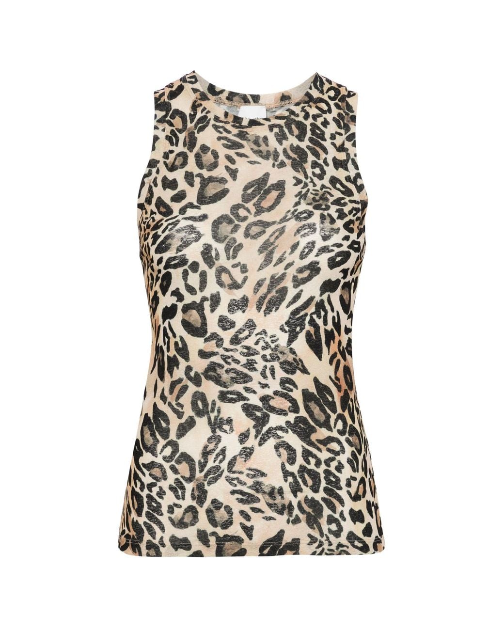 Nanushka Black Anneke Leopard-Print Tank Top