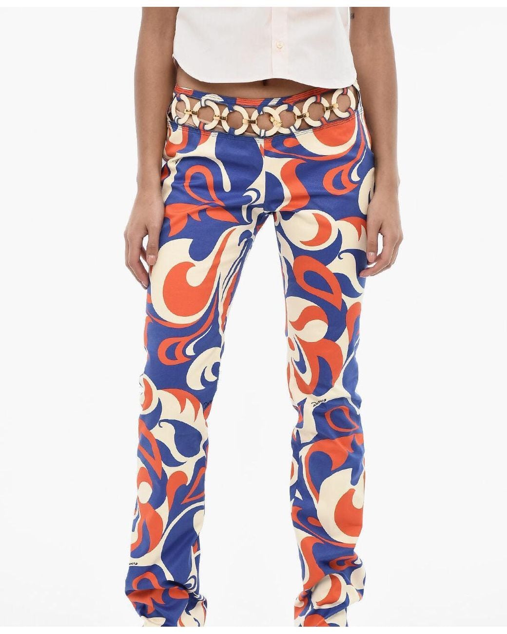 DSquared² Red Patterned Regular-Waist Pants