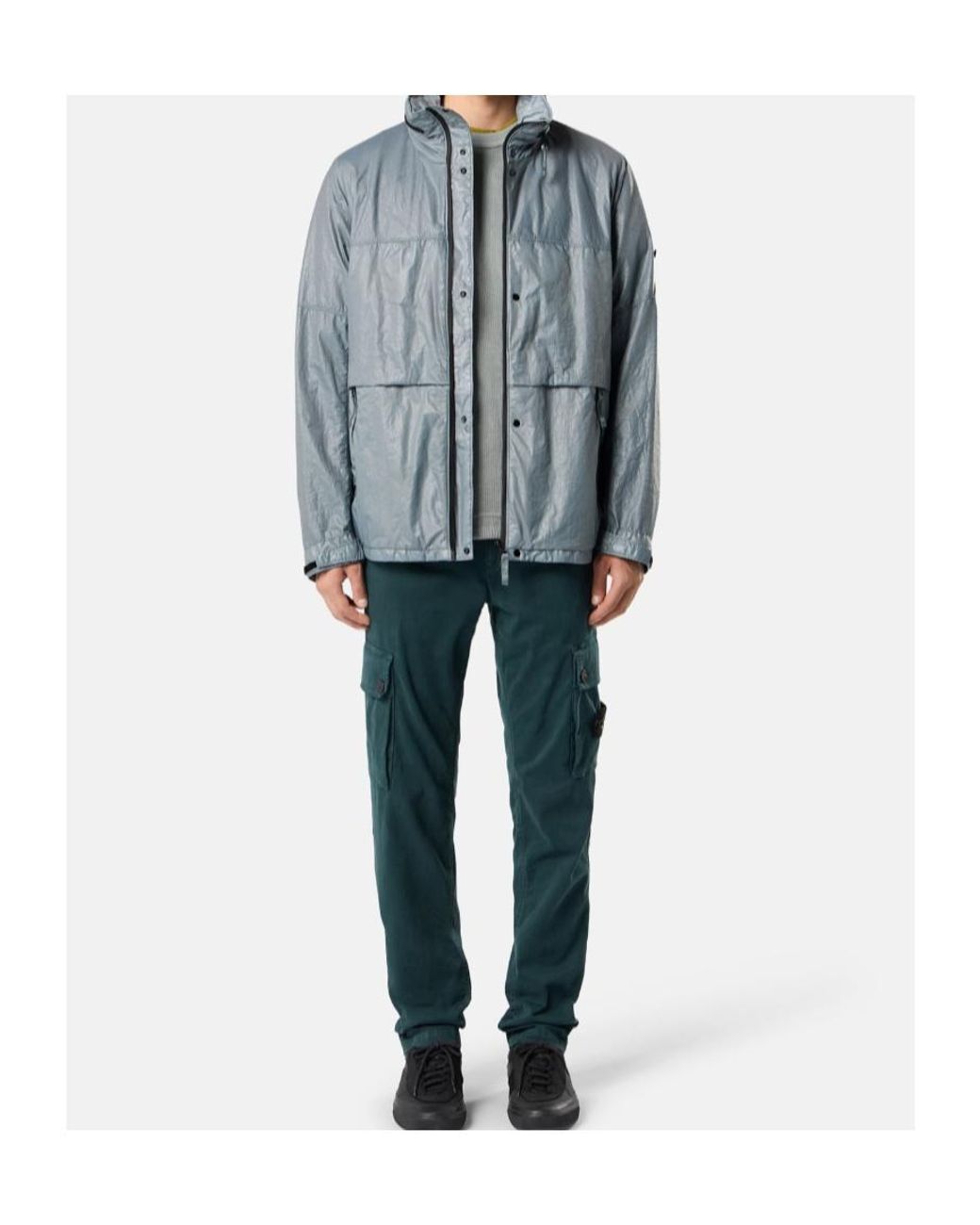 Stone Island Blue Logo-Patch Cargo Pants for men