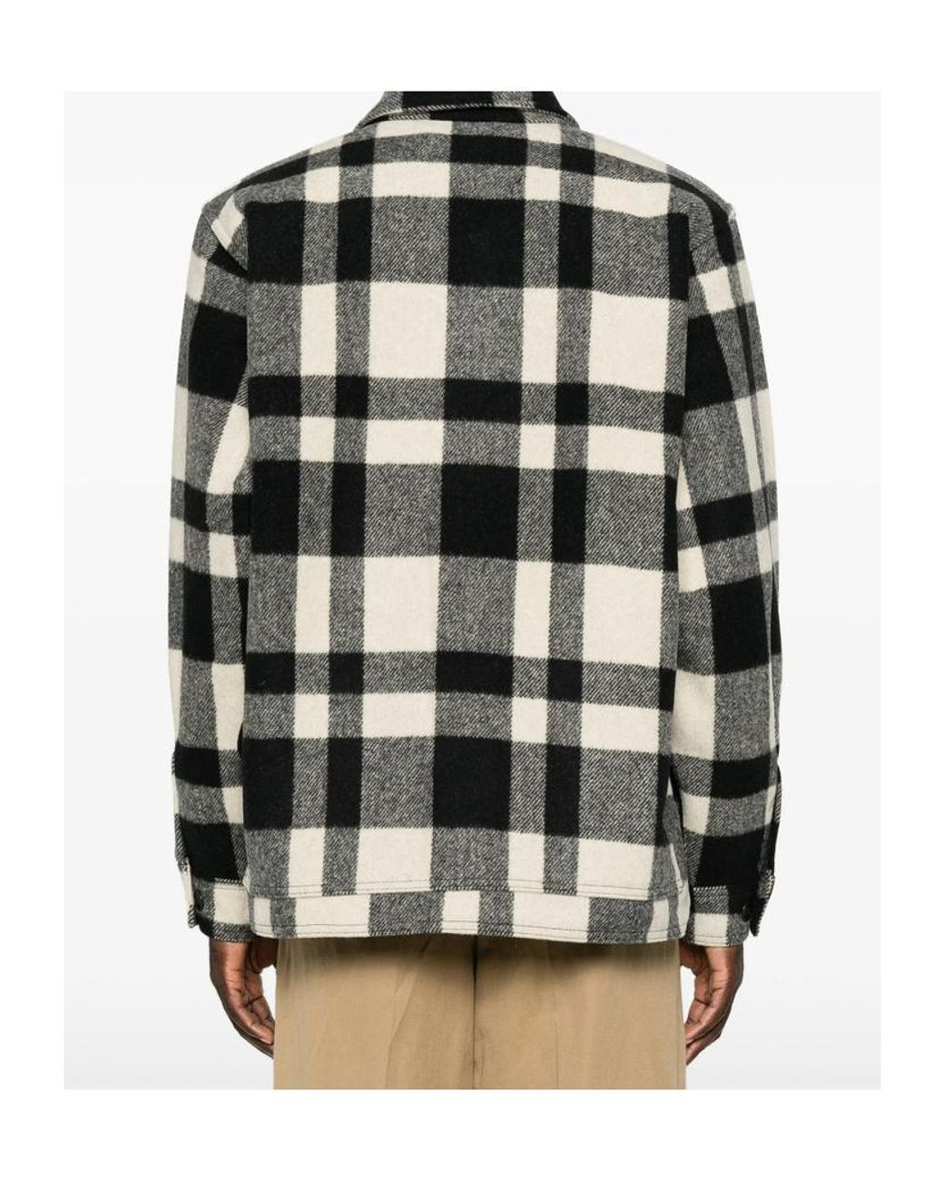 Filson Black Check-Pattern Button-Up Jacket for men