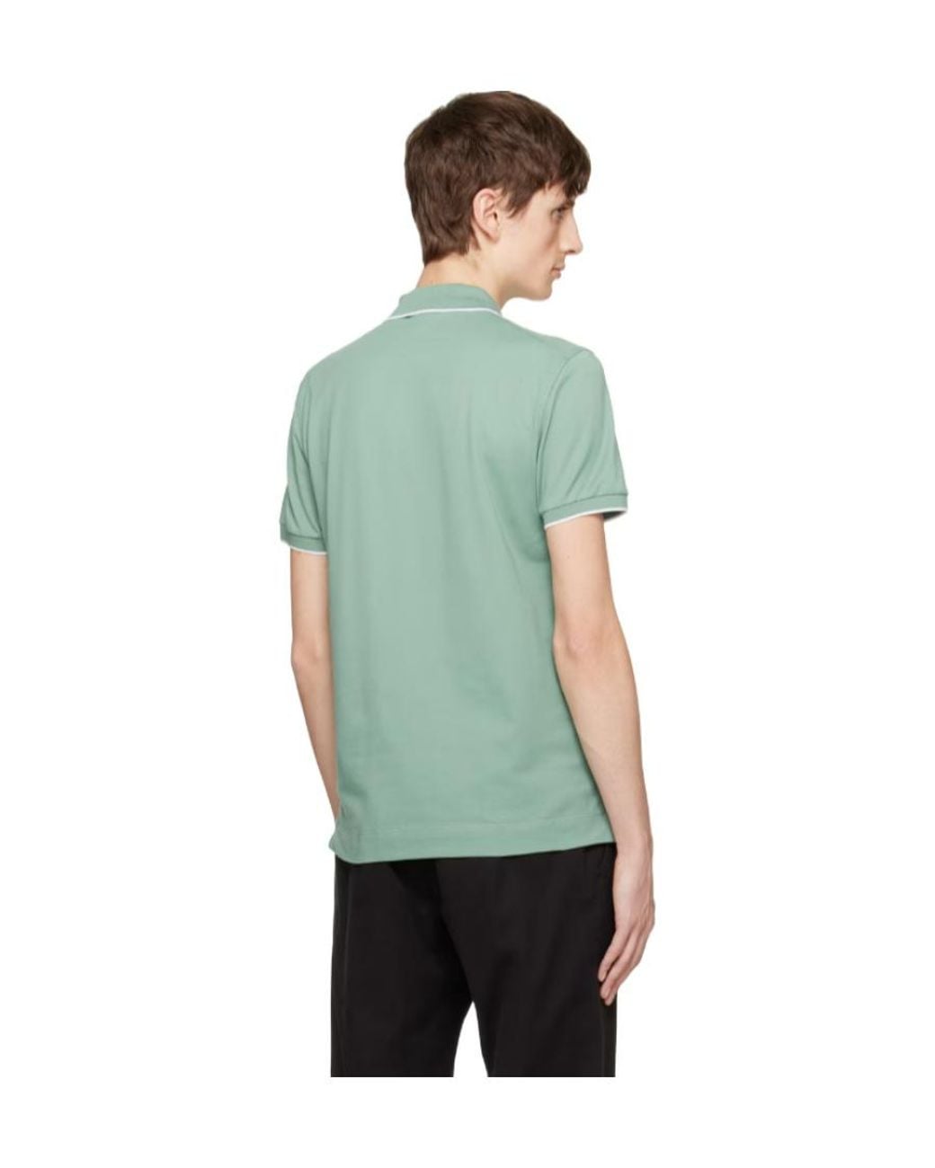 Zegna Green Z Logo Embroidered Polo Shirt for men