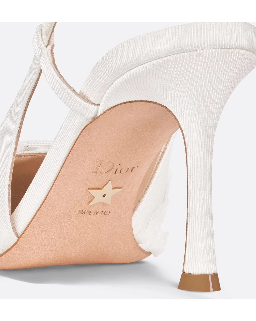 Dior White Aable Slingback Pump