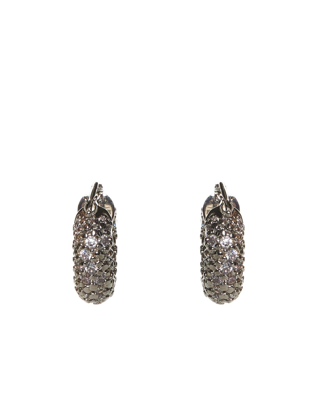 Jil Sander Metallic Embellished Hoop Earrings