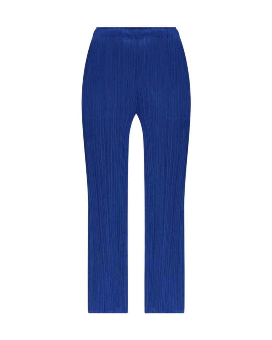 Pleats Please Issey Miyake Blue Pleated Trousers