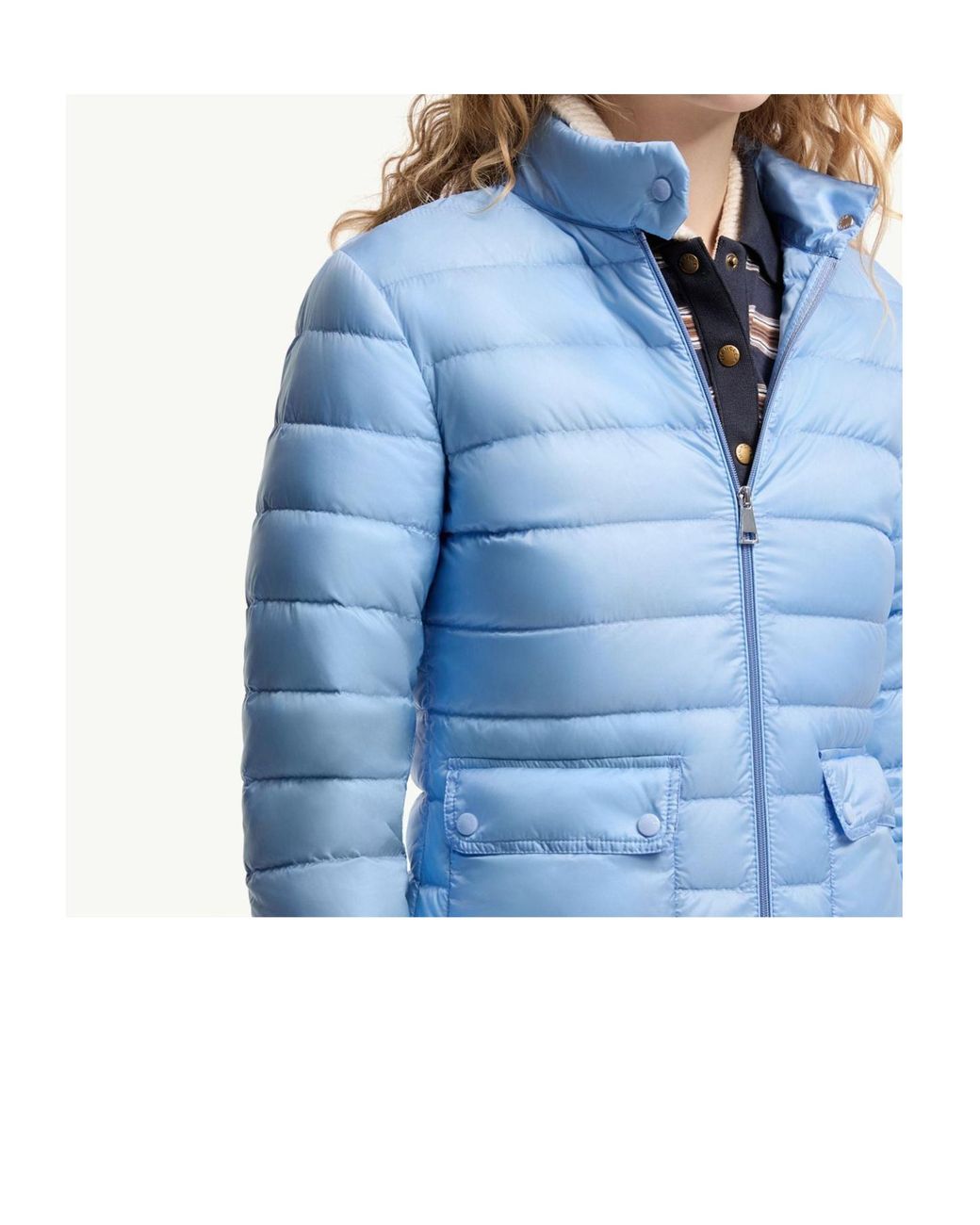 Moncler Blue Lans Short Down Jacket