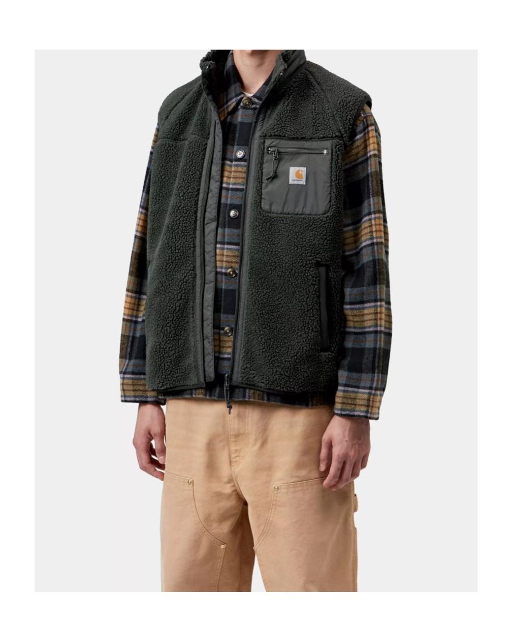 Carhartt Black Prentis Fleece-Texture Zip-Up Gilet for men