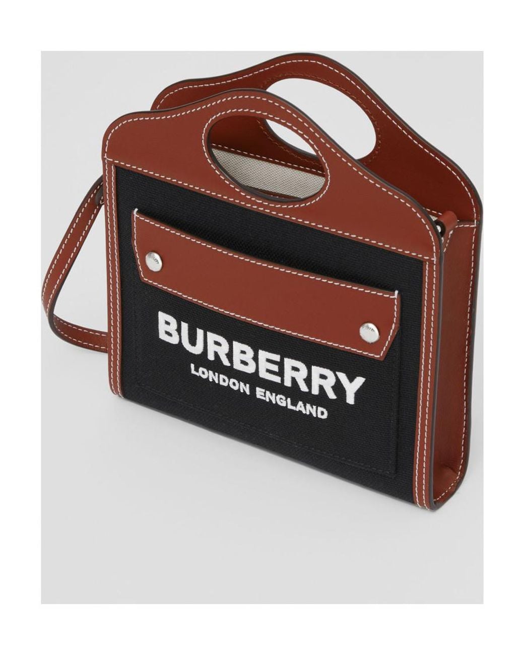 Burberry Black Logo Printed Panelled Tote Bag