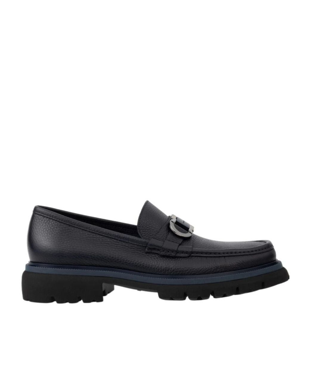 Ferragamo Black Gancini Ornament Loafer for men