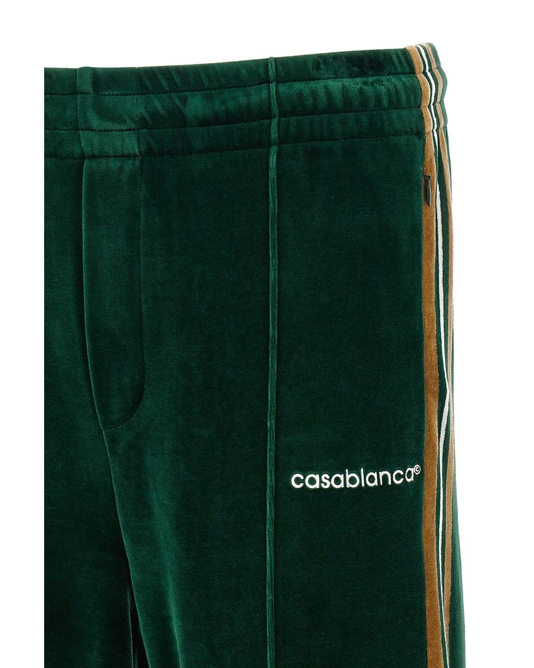 Casablanca Green Velour Straight-Leg Track Pants for men