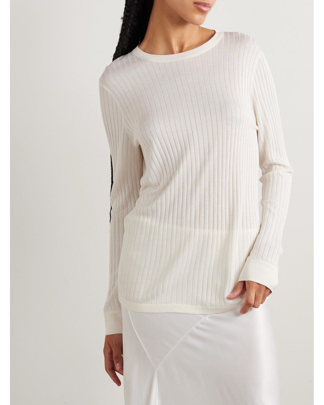 The Row White Long-Sleeved Tops