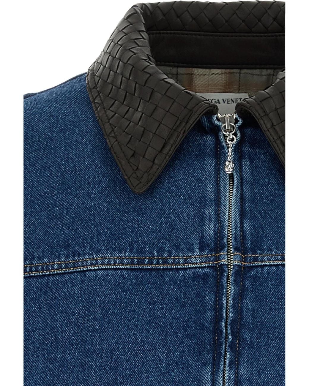 Bottega Veneta Blue Long Sleeved Zipped Jacket for men