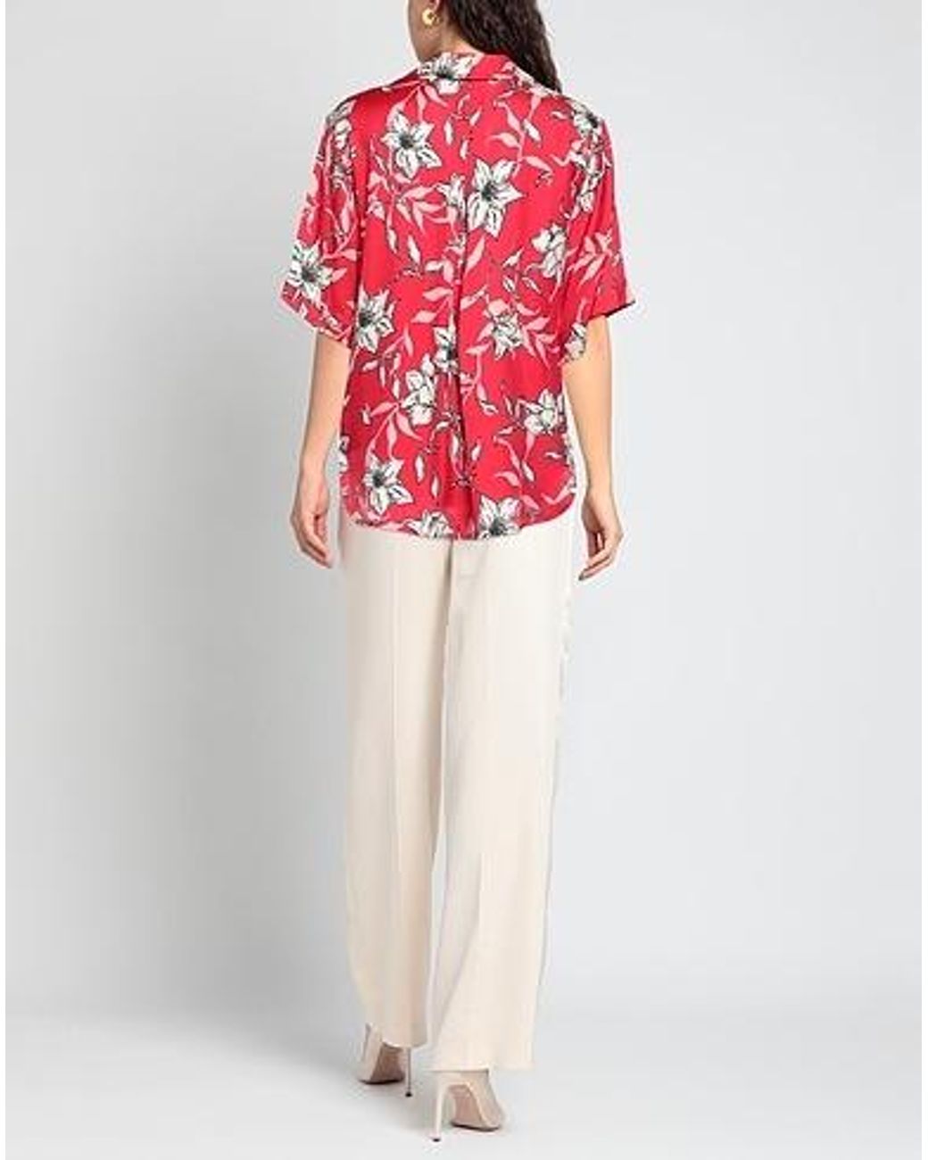 Rag & Bone Red Printed Short-Sleeved Shirt