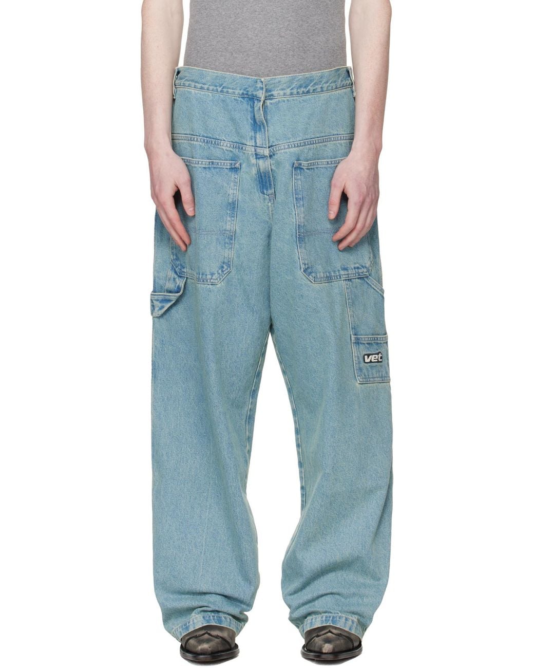 Vetements Blue Wide-Leg Utility Jeans for men