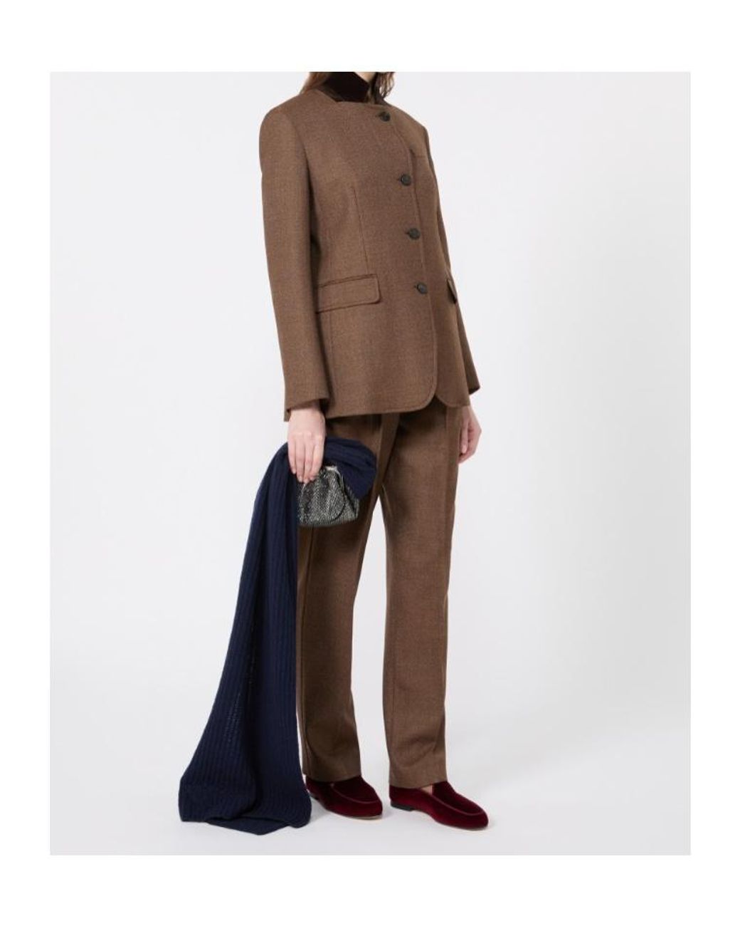 Weekend by Maxmara Brown Wool Carrot Trouser