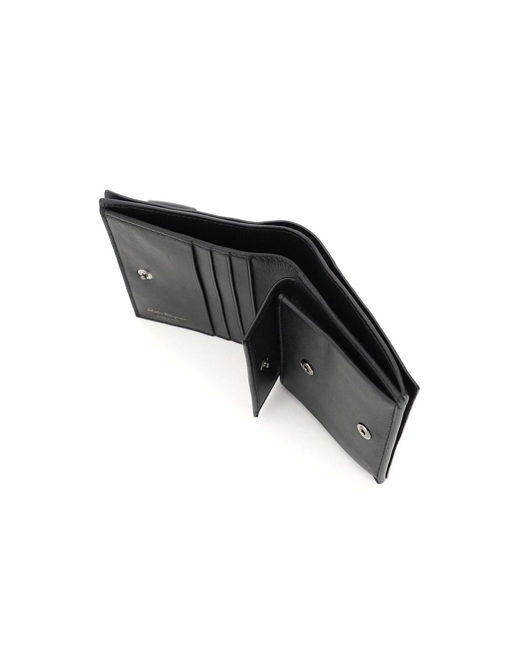 Ferragamo Black Bow-Detail Leather Wallet