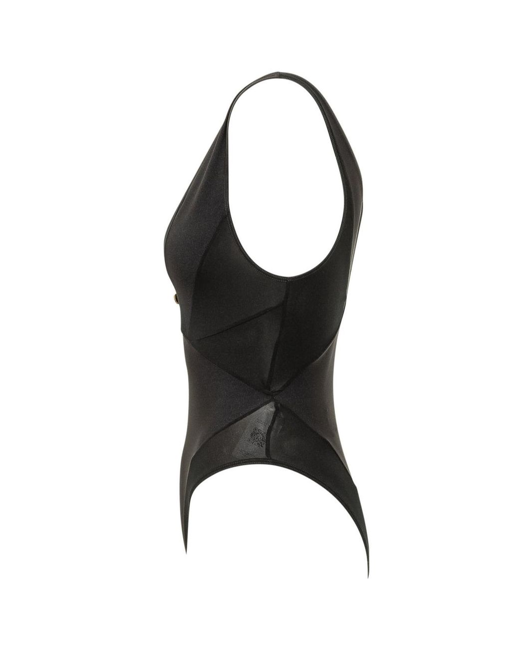 Versace Black V-Neck One-Piece Swimsuit