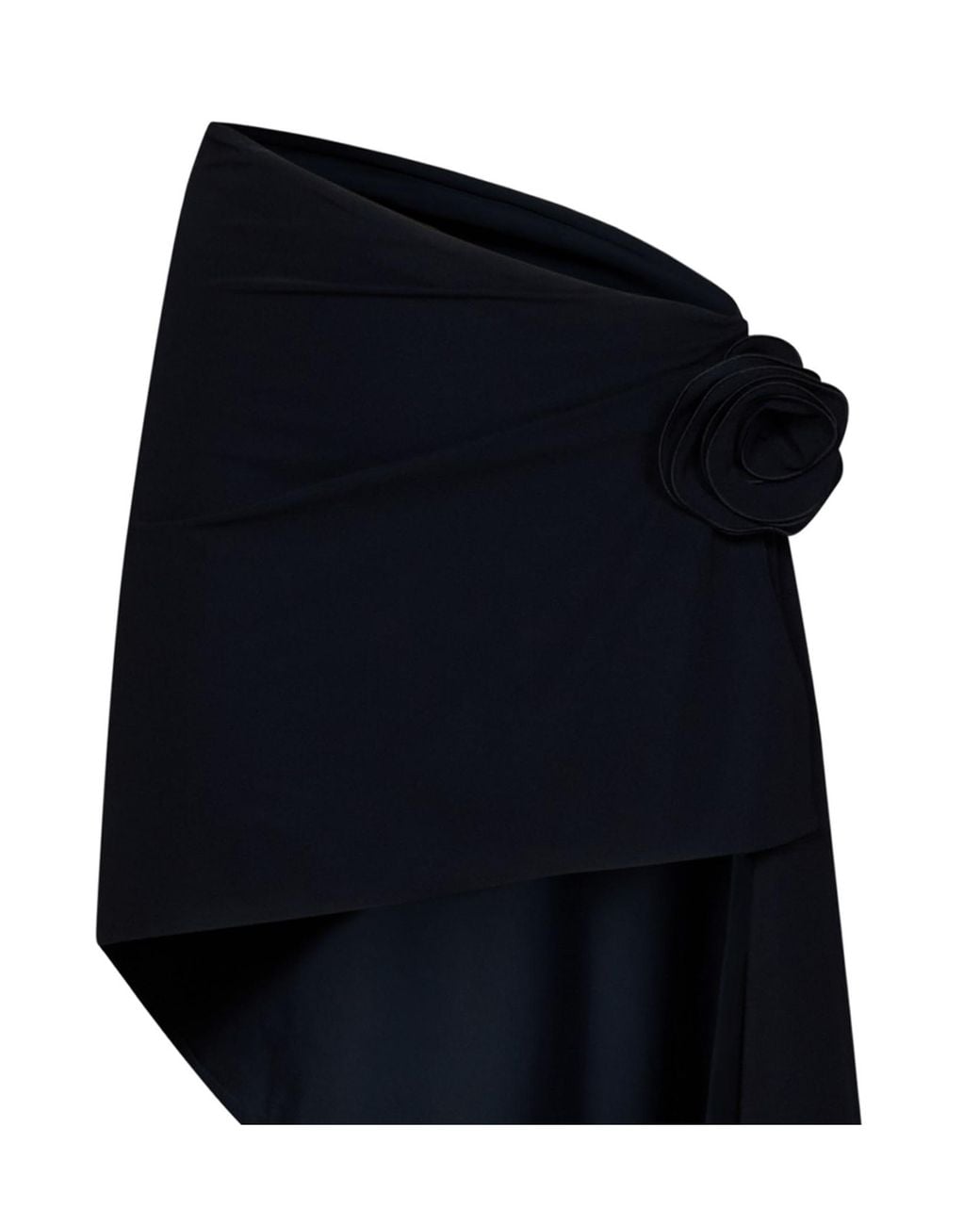 Magda Butrym Black Asymmetrical Draped Swim Skirt