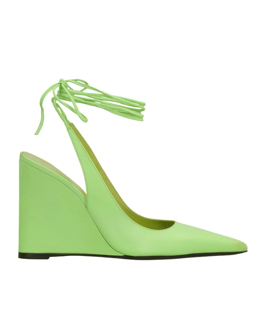 By Far Green Vaughn Tie-Fastening Wedge Pumps