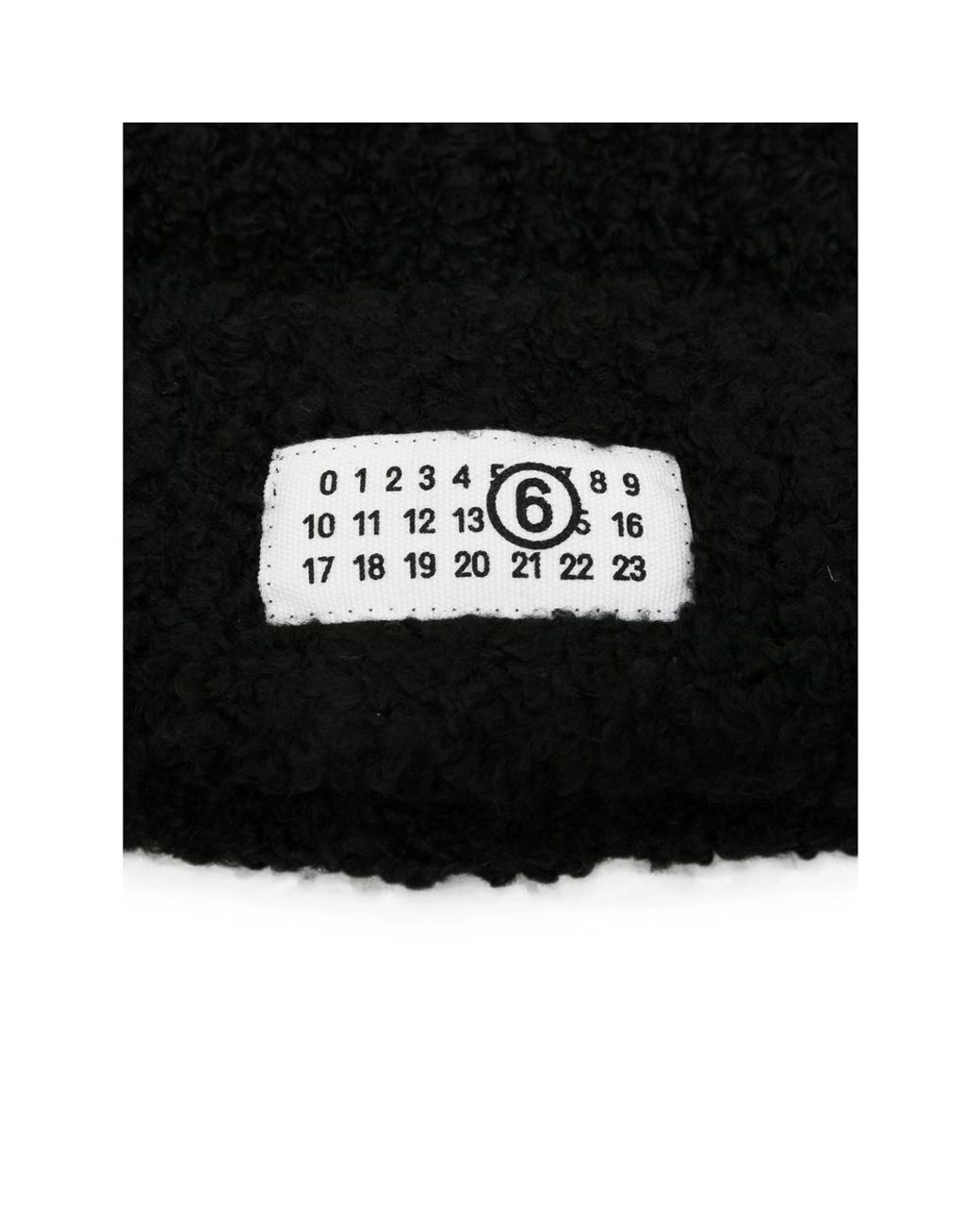 MM6 by Maison Margiela Black Logo Patch Knitted Beanie for men