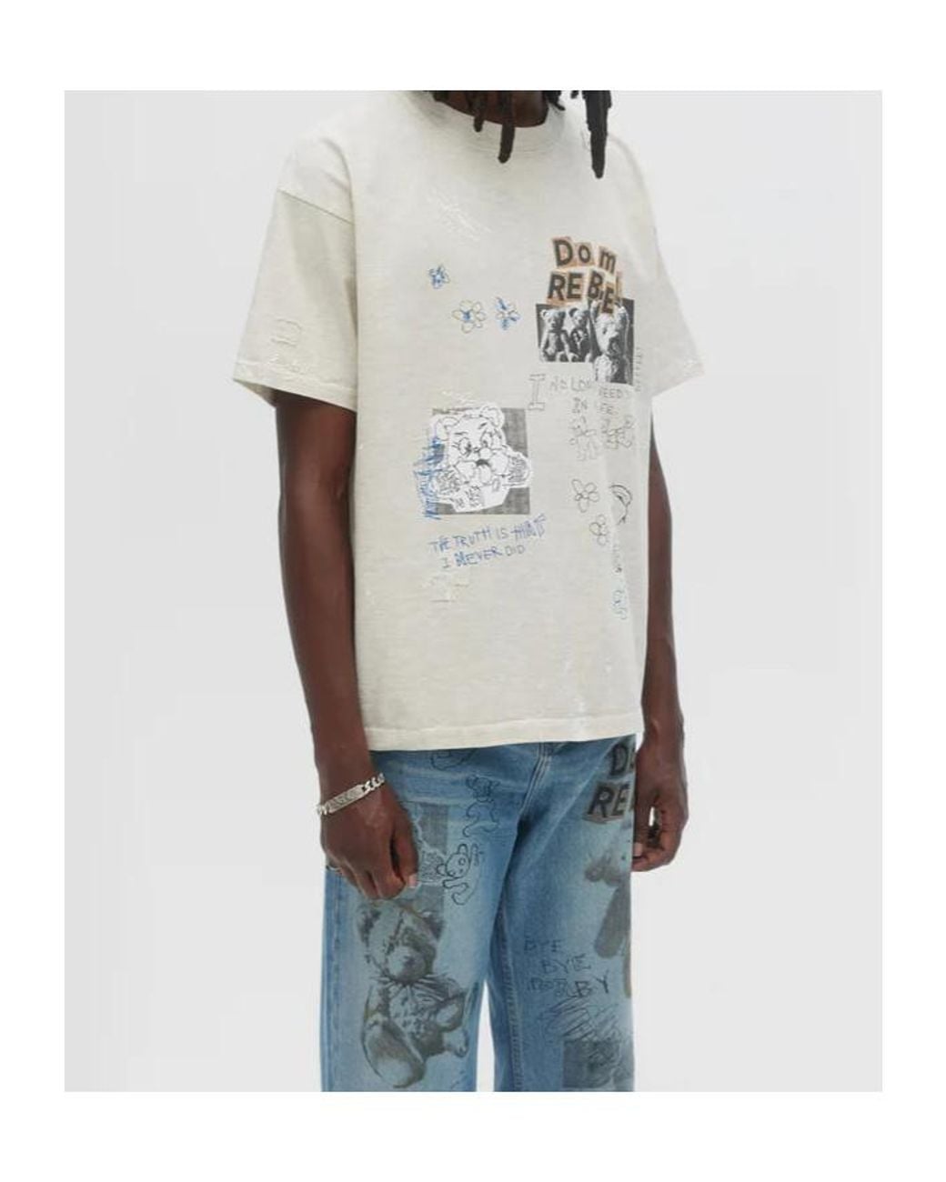 DOMREBEL Blue Stuffy T-Shirt for men