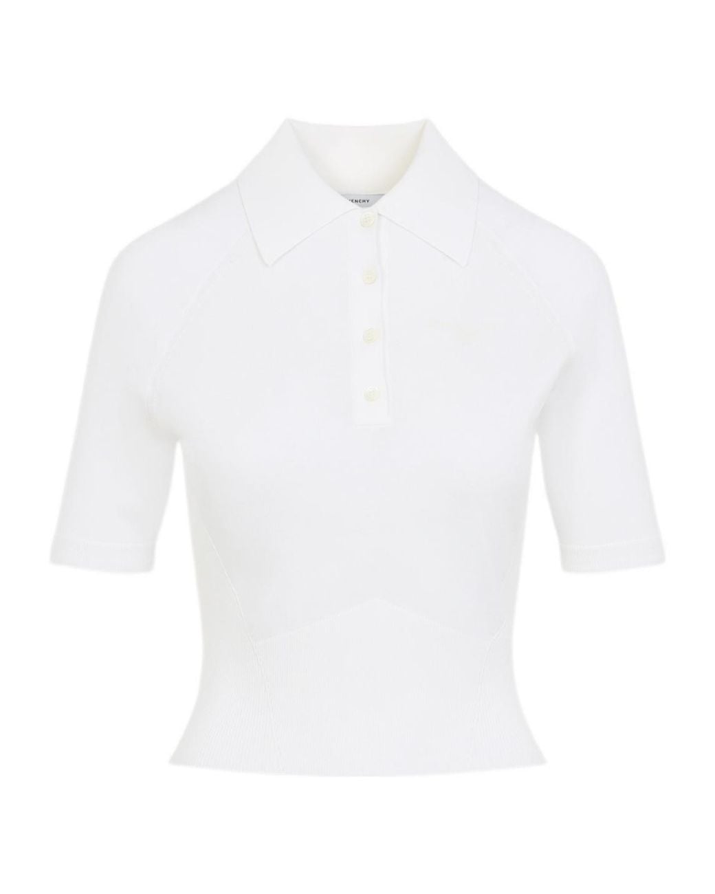 Givenchy White Polo En Maille À Design Côtelé
