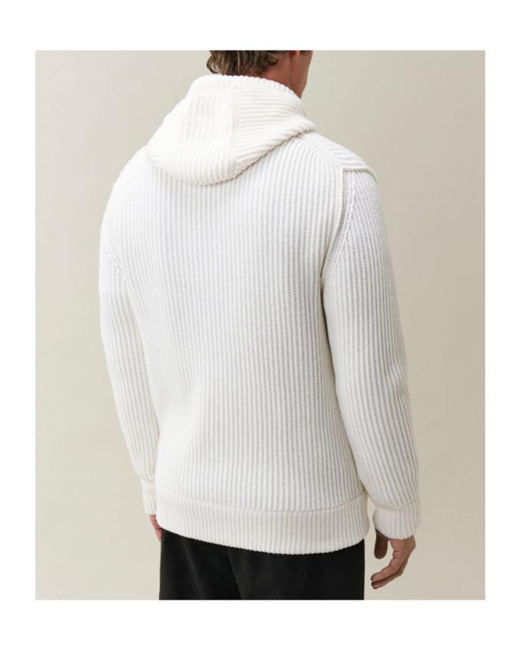 C P Company Gray Lambswool Hooded Lens Zip Sweater for men