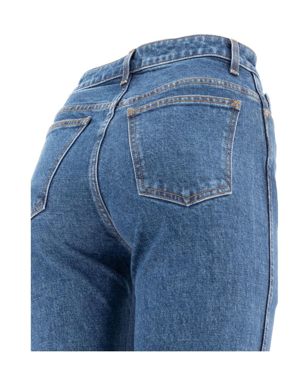 Khaite Blue High The Danielle High-Waist Straight-Leg Jeans